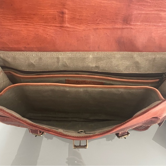 Brown leather satchel bag never used - Picture 6 of 8